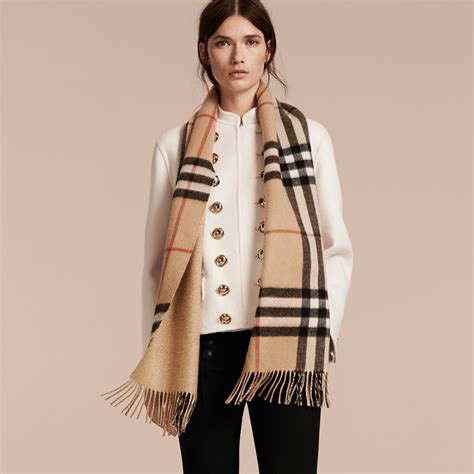 burberry camel cashmere scarf saks|Burberry scarf saks.